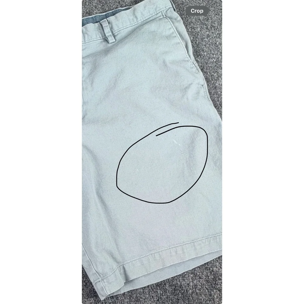 Banana Republic Aiden Shorts‎ Mens 38 Light Blue Chino Preppy Coastal Distressed
